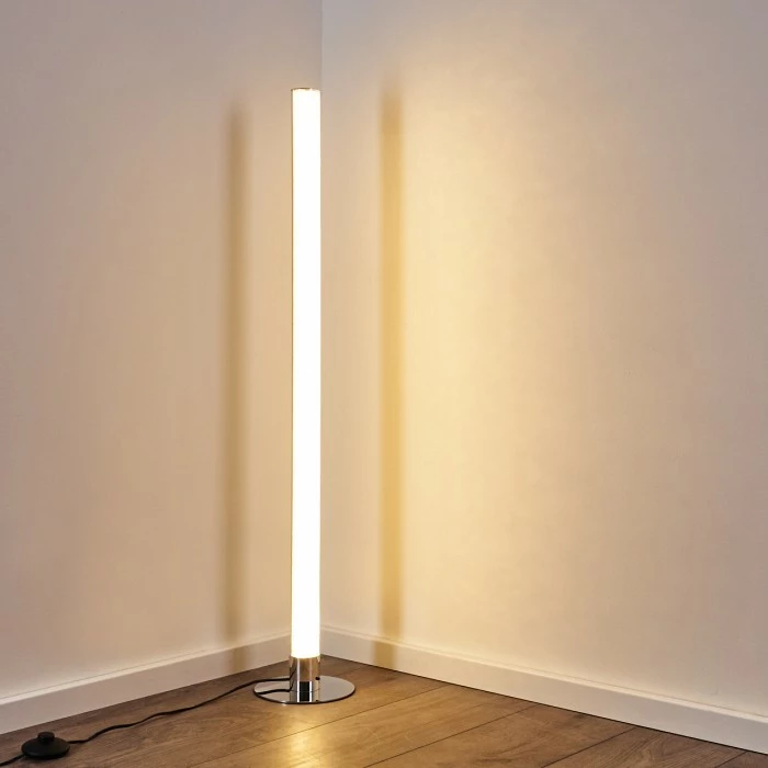 Hofstein Flaut Stehleuchte LED Chrom, 1-flammig, Fernbedienung, Farbwechsler 16 Hofstein Flaut Stehleuchte LED Chrom, 1-flammig, Fernbedienung, Farbwechsler – Bild 16