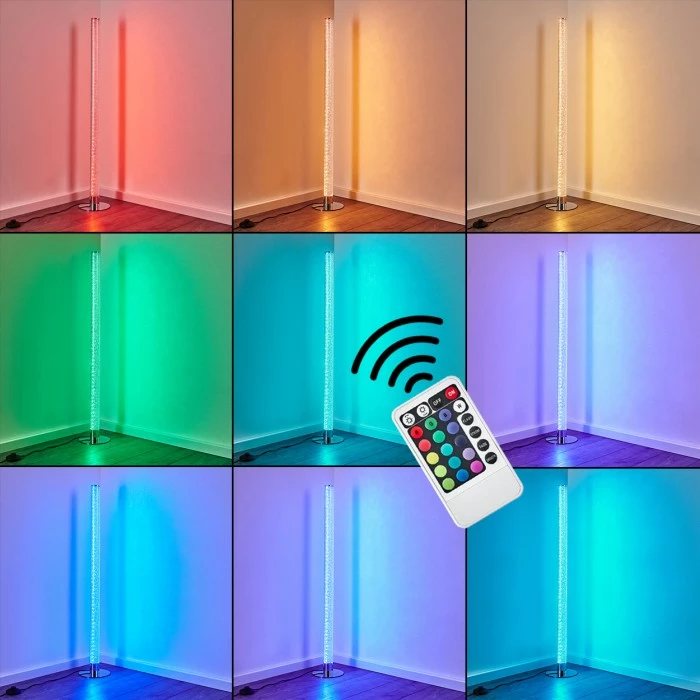 Hofstein Flaut Stehleuchte LED Chrom, 1-flammig, Fernbedienung, Farbwechsler 3 Hofstein Flaut Stehleuchte LED Chrom, 1-flammig, Fernbedienung, Farbwechsler – Bild 3