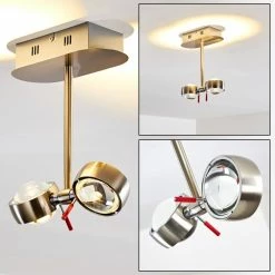 Hofstein Florenz Deckenleuchte LED Nickel-Matt, 2-flammig