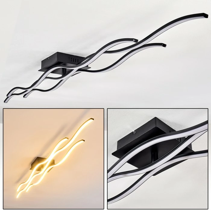 Hofstein Flow Deckenleuchte LED Schwarz, 3-flammig 1 Hofstein Flow Deckenleuchte LED Schwarz, 3-flammig