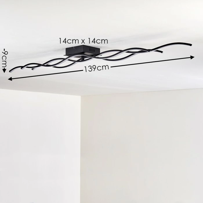 Hofstein Flow Deckenleuchte LED Schwarz, 3-flammig 2 Hofstein Flow Deckenleuchte LED Schwarz, 3-flammig – Bild 2