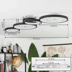 Hofstein Fombillou Deckenleuchte LED Schwarz, 1-flammig 15 Hofstein Fombillou Deckenleuchte LED Schwarz, 1-flammig -LED Leuchten Verkäufe fombillou deckenleuchte h3654248 3