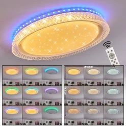 Hofstein Fondaco Deckenleuchte LED Weiß, 1-flammig, Fernbedienung, Farbwechsler