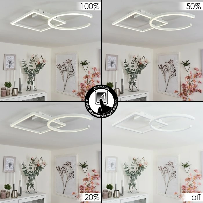 Hofstein Frederick Deckenleuchte LED Chrom, Weiß, 1-flammig 2 Hofstein Frederick Deckenleuchte LED Chrom, Weiß, 1-flammig – Bild 2