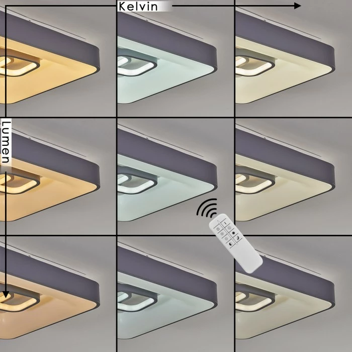 Hofstein Gabbiana Deckenleuchte LED Grau, Weiß, 1-flammig, Fernbedienung 2 Hofstein Gabbiana Deckenleuchte LED Grau, Weiß, 1-flammig, Fernbedienung – Bild 2