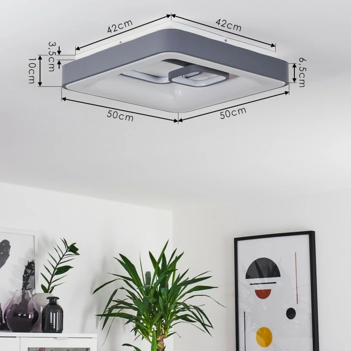 Hofstein Gabbiana Deckenleuchte LED Grau, Weiß, 1-flammig, Fernbedienung 4 Hofstein Gabbiana Deckenleuchte LED Grau, Weiß, 1-flammig, Fernbedienung – Bild 4