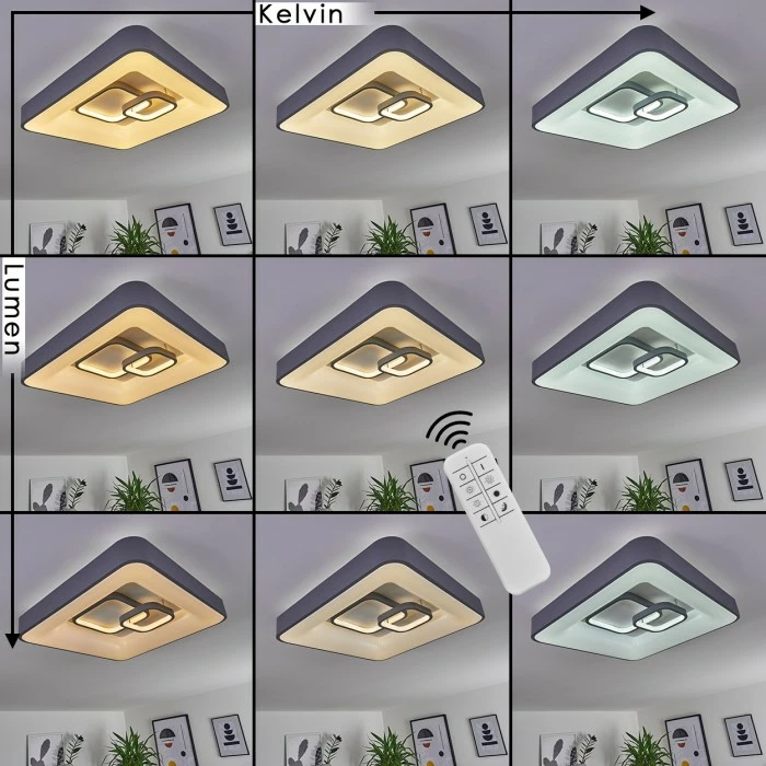 Hofstein Gabbiana Deckenleuchte LED Grau, Weiß, 1-flammig, Fernbedienung 6 Hofstein Gabbiana Deckenleuchte LED Grau, Weiß, 1-flammig, Fernbedienung – Bild 6