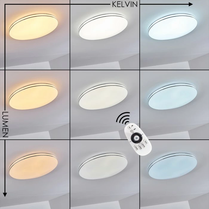Hofstein Genthin Deckenleuchte LED Weiß, 1-flammig, Fernbedienung 4 Hofstein Genthin Deckenleuchte LED Weiß, 1-flammig, Fernbedienung – Bild 4