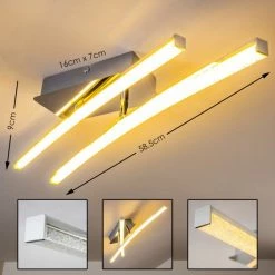 Hofstein Georgina Deckenleuchte LED Chrom, 2-flammig -LED Leuchten Verkäufe georgina deckenleuchte h3009291 2