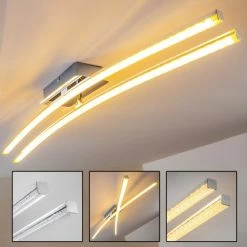 Hofstein Georgina Deckenleuchte LED Chrom, 2-flammig