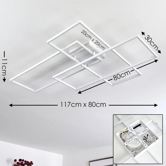 Hofstein Ghana Deckenleuchte LED Weiß, 1-flammig, Fernbedienung 2 Hofstein Ghana Deckenleuchte LED Weiß, 1-flammig, Fernbedienung – Bild 2
