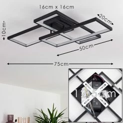 Hofstein Ghana Deckenleuchte LED Schwarz, 3-flammig, Fernbedienung, Farbwechsler 21 Hofstein Ghana Deckenleuchte LED Schwarz, 3-flammig, Fernbedienung, Farbwechsler -LED Leuchten Verkäufe ghana deckenleuchte h3380574 1