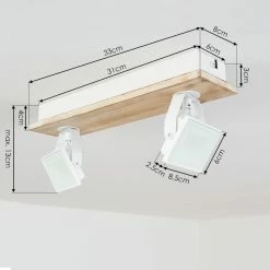 Hofstein Giresta Deckenleuchte LED Weiß, Naturfarben, 2-flammig -LED Leuchten Verkäufe giresta deckenleuchte h3435816 3