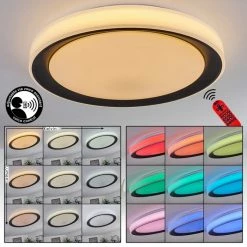 Hofstein Gladstone Deckenleuchte LED Schwarz, Weiß, 1-flammig, Fernbedienung