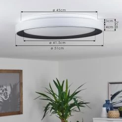 Hofstein Gladstone Deckenleuchte LED Schwarz, Weiß, 1-flammig, Fernbedienung 15 Hofstein Gladstone Deckenleuchte LED Schwarz, Weiß, 1-flammig, Fernbedienung -LED Leuchten Verkäufe gladstone deckenleuchte h3384541 3