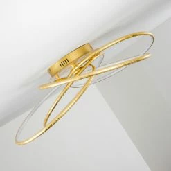 Hofstein Glen Deckenleuchte LED Gold, 1-flammig, Fernbedienung -LED Leuchten Verkäufe glen deckenleuchte h3021453 20