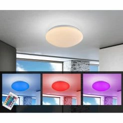 Globo Atreju I Deckenleuchte LED Weiß, 1-flammig, Fernbedienung, Farbwechsler -LED Leuchten Verkäufe globo atreju i deckenleuchte 48363rgb 6