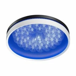 Globo BRENTANELLA Deckenleuchte LED Schwarz, Weiß, 1-flammig, Fernbedienung, Farbwechsler -LED Leuchten Verkäufe globo brentanella deckenleuchte 48414 40 6