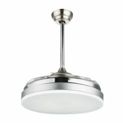 Globo CABRERA Deckenventilator LED Nickel-Matt, 1-flammig, Fernbedienung -LED Leuchten Verkäufe globo cabrera deckenventilator 350 3