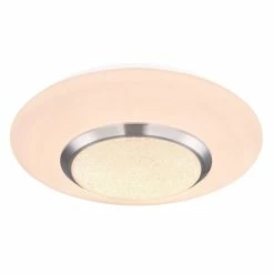 Globo CANDIDA Deckenleuchte LED Nickel-Matt, Weiß, 1-flammig, Fernbedienung, Farbwechsler