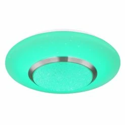 Globo CANDIDA Deckenleuchte LED Nickel-Matt, Weiß, 1-flammig, Fernbedienung, Farbwechsler -LED Leuchten Verkäufe globo candida deckenleuchte 48311 18rgb 5