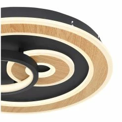 Globo CHESSY Deckenleuchte LED Schwarz, Weiß, Holzoptik, 1-flammig, Fernbedienung -LED Leuchten Verkäufe globo chessy deckenleuchte 48551 40sh 2