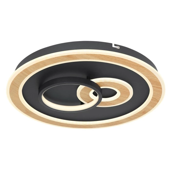 Globo CHESSY Deckenleuchte LED Schwarz, Weiß, Holzoptik, 1-flammig, Fernbedienung 1 Globo CHESSY Deckenleuchte LED Schwarz, Weiß, Holzoptik, 1-flammig, Fernbedienung