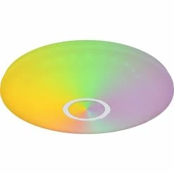 Globo CLARKE Deckenleuchte LED Weiß, 1-flammig, Fernbedienung, Farbwechsler