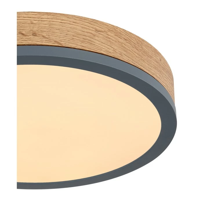 Globo DORO Deckenleuchte LED Grau, Holzoptik, 1-flammig 5 Globo DORO Deckenleuchte LED Grau, Holzoptik, 1-flammig – Bild 5