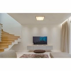 Globo DORO Deckenpanel LED Schwarz, Holzoptik, 1-flammig