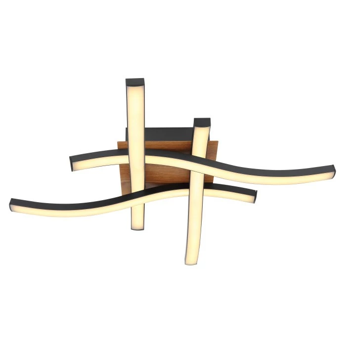 Globo EVITA Deckenleuchte LED Schwarz, Holzoptik, 1-flammig 3 Globo EVITA Deckenleuchte LED Schwarz, Holzoptik, 1-flammig – Bild 3