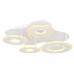 Globo FLAVETTO Deckenleuchte LED Wei&szlig;, 1-flammig, Fernbedienung -LED Leuchten Verkäufe globo flavetto deckenleuchte 48271 55 5