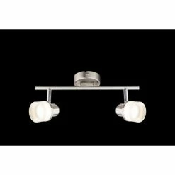Globo FRISO Deckenspot LED Nickel-Matt, Chrom, 2-flammig