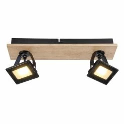 Globo JOYA Deckenleuchte LED Schwarz, Holz hell, 2-flammig -LED Leuchten Verkäufe globo joya deckenleuchte 56247 2b 2