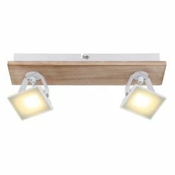 Globo JOYA Deckenleuchte LED Wei&szlig;, Holz hell, 2-flammig -LED Leuchten Verkäufe globo joya deckenleuchte 56247 2w 2