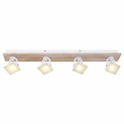 Globo JOYA Deckenleuchte LED Wei&szlig;, Holz hell, 4-flammig -LED Leuchten Verkäufe globo joya deckenleuchte 56247 4w 2