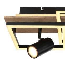 Globo KASSU Deckenleuchte LED Schwarz, Wei&szlig;, Holzoptik, 2-flammig -LED Leuchten Verkäufe globo kassu deckenleuchte 67305d1 5
