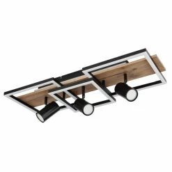 Globo KASSU Deckenleuchte LED Schwarz, Wei&szlig;, Holzoptik, 3-flammig -LED Leuchten Verkäufe globo kassu deckenleuchte 67305d2 2