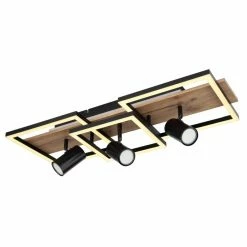 Globo KASSU Deckenleuchte LED Schwarz, Wei&szlig;, Holzoptik, 3-flammig -LED Leuchten Verkäufe globo kassu deckenleuchte 67305d2 6