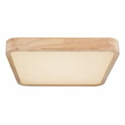 Globo LEANARA Deckenleuchte LED Wei&szlig;, Holz hell, 1-flammig, Fernbedienung, Farbwechsler -LED Leuchten Verkäufe globo leanara deckenleuchte 41755 36 4