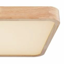 Globo LEANARA Deckenleuchte LED Wei&szlig;, Holz hell, 1-flammig, Fernbedienung -LED Leuchten Verkäufe globo leanara deckenleuchte 41755 48 3