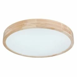 Globo LEANARA Deckenleuchte LED Holz hell, 1-flammig, Fernbedienung, Farbwechsler -LED Leuchten Verkäufe globo leanara deckenleuchte 41756 36 4