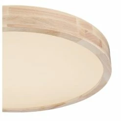 Globo LEANARA Deckenleuchte LED Holz hell, 1-flammig, Fernbedienung, Farbwechsler -LED Leuchten Verkäufe globo leanara deckenleuchte 41756 48 2