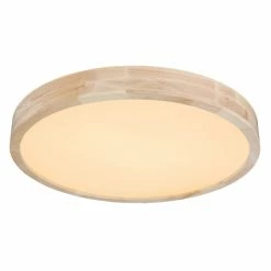 Globo LEANARA Deckenleuchte LED Holz hell, 1-flammig, Fernbedienung, Farbwechsler -LED Leuchten Verkäufe globo leanara deckenleuchte 41756 48 3