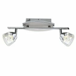 Globo LILIJA Strahler LED Nickel-Matt, Chrom, 2-flammig