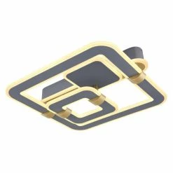 Globo MARGY Deckenleuchte LED Grau, Gold, 1-flammig, Fernbedienung -LED Leuchten Verkäufe globo margy deckenleuchte 48447 56 5