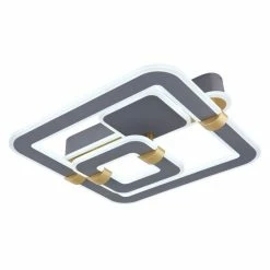 Globo MARGY Deckenleuchte LED Grau, Gold, 1-flammig, Fernbedienung -LED Leuchten Verkäufe globo margy deckenleuchte 48447 56 6