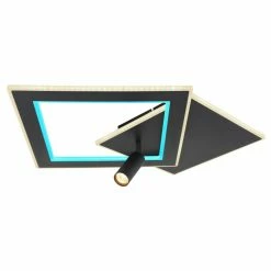 Globo MARIAN Deckenleuchte LED Schwarz, 1-flammig, Fernbedienung, Farbwechsler -LED Leuchten Verkäufe globo marian deckenleuchte 67302d 10