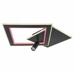 Globo MARIAN Deckenleuchte LED Schwarz, 1-flammig, Fernbedienung, Farbwechsler -LED Leuchten Verkäufe globo marian deckenleuchte 67302d 11