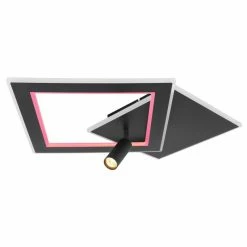 Globo MARIAN Deckenleuchte LED Schwarz, 1-flammig, Fernbedienung, Farbwechsler -LED Leuchten Verkäufe globo marian deckenleuchte 67302d 12